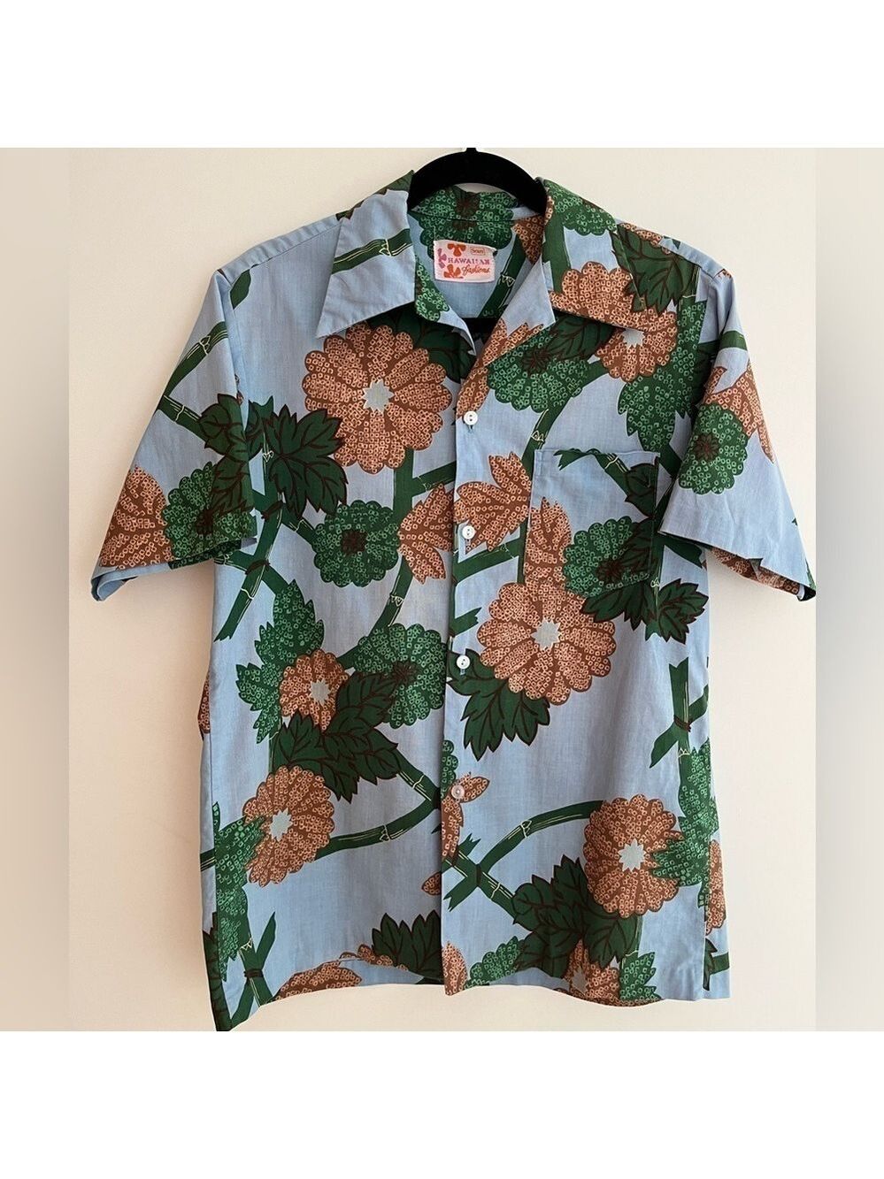 SEARS HAWAIIAN FASHIONS Vintage Men's Short Sleeve Button Front Shirt Resortwear